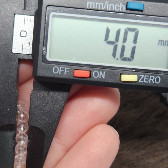 Larimar & Clear Quartz Beaded Ring | Ocean Blue Crystal Ring | Stretch - Picture 8 of 8